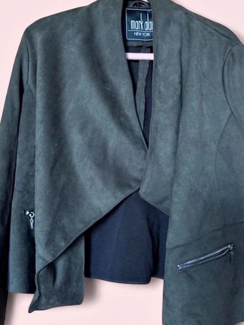 Mark Alan Women's Asymmetrical Zip Jacket Gray Large Like New